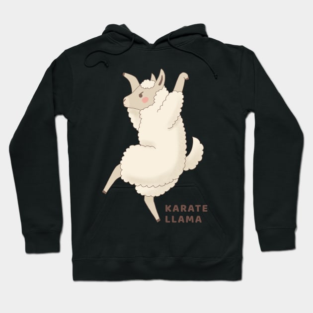 Cute Karate Llama Drawing Hoodie by MariOyama